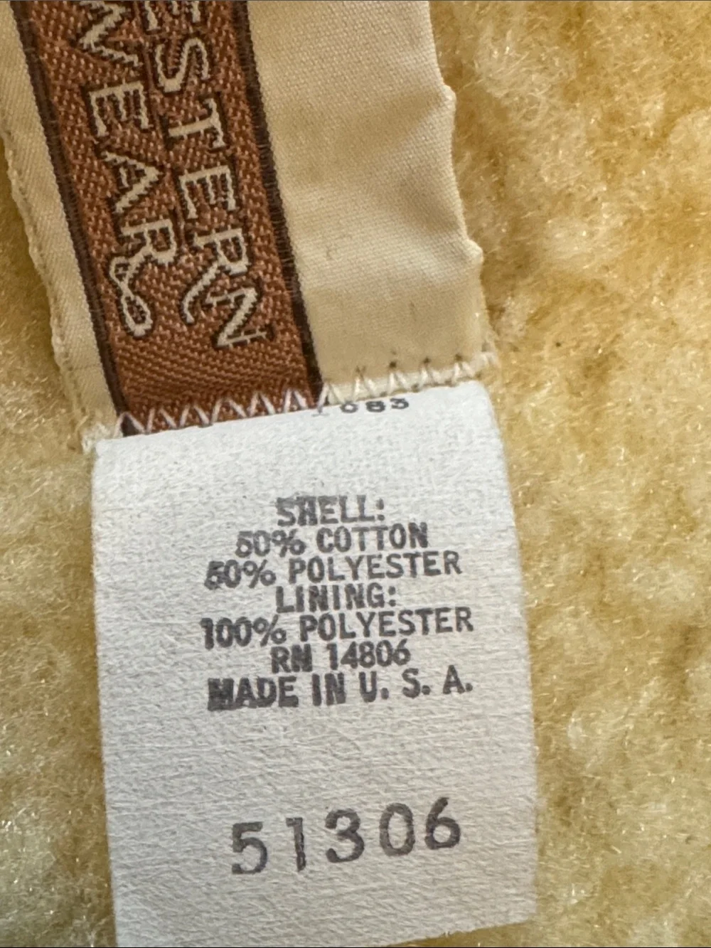 Vintage Sears Roebucks Western Wear Sherpa lined Vest Ranch Cowboy Denim Blue